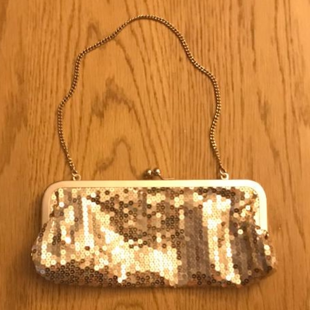 LOFT Ann Taylor  - Gold Sequin Clutch / Handbag